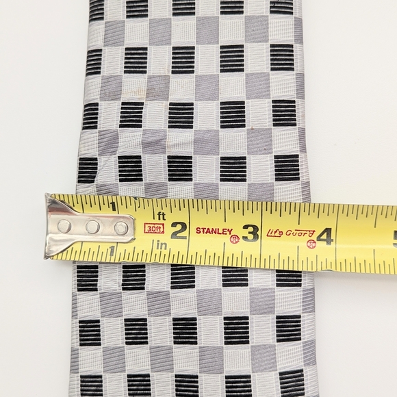 Elegant Black/Gray/White/Silver Men's Ties - Picture 4 of 11